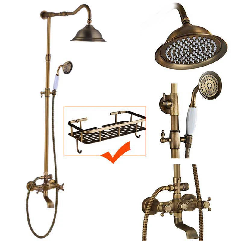 Poiqihy Antique Shower Wall Bathroom Bath Shower Faucet