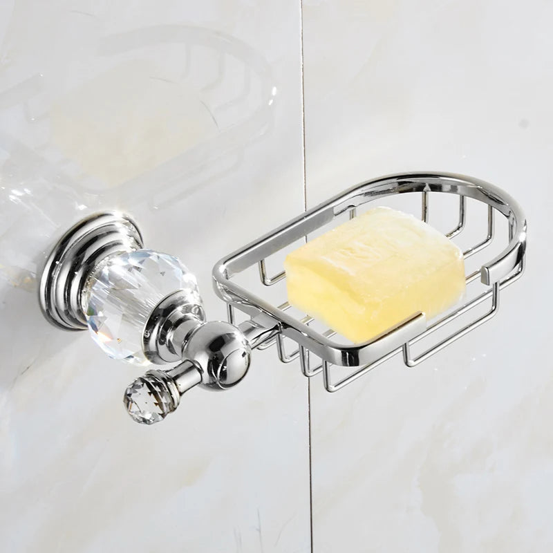 Bathroom Hardware Crystal Bath Towel Shelf Toilet Paper