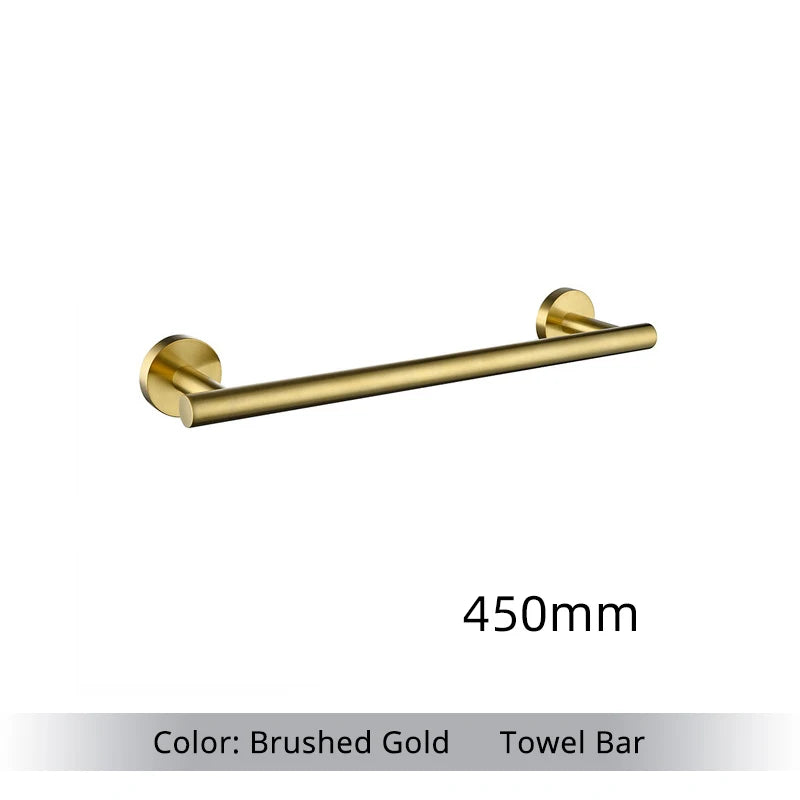 Bathroom Hardware Kit Brushed Stainless Steel Round Wall
