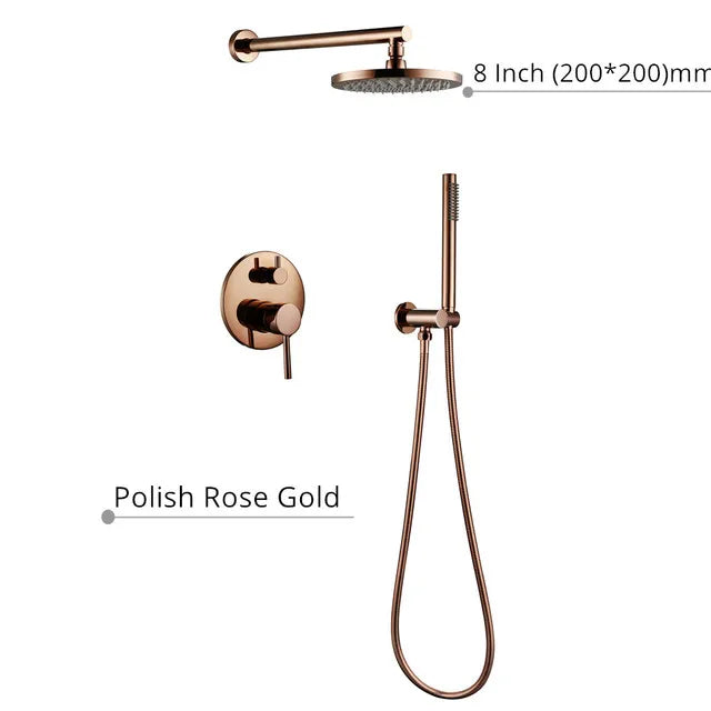 Black Shower System Bathroom Faucet Mixer Diverter Tap