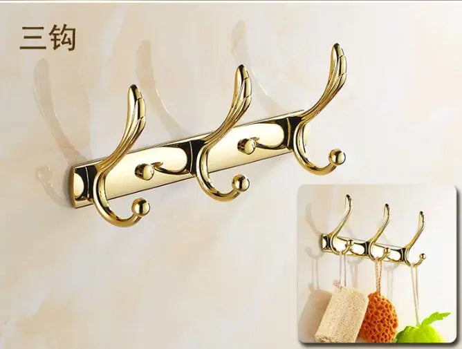 Wall Mounted Gold/Chrome/Rose Gold Clothes Hat Hook Row