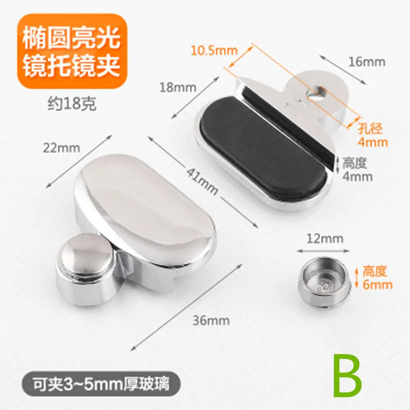 4pcs Glass Clamp Bathroom Mirror Clips Zinc Alloy