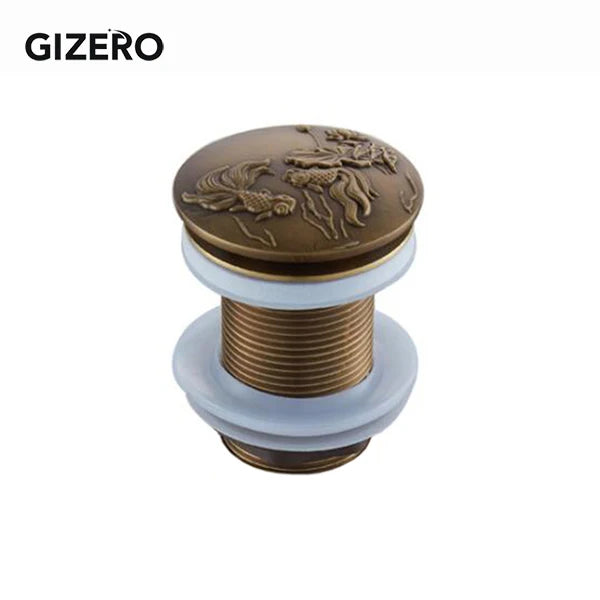 Bathroom Basin Sink Pop Up Drain Antique Brass