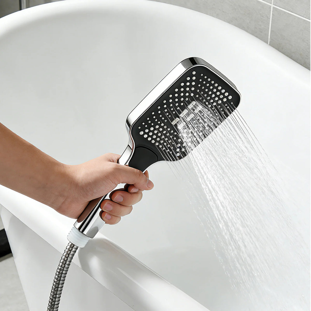 Adjustable Square Shower Head Large Outlet Water Heater