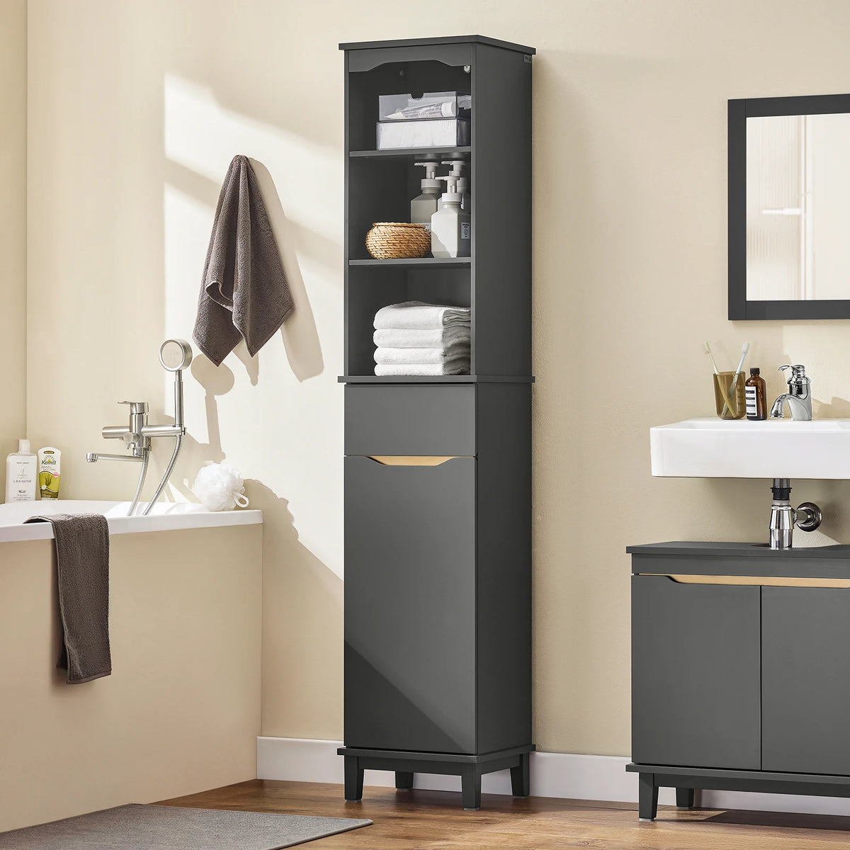 Sobuy Bzr112 High Wardrobe Bathroom Wardrobe Bathroom Wardrobe