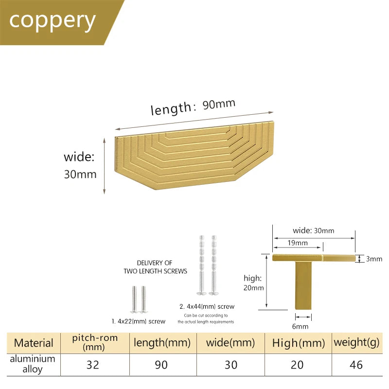 Brushed Brass Gold Drawer Small Handle Half Moon