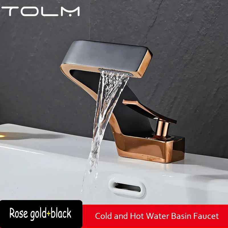 Tolm Basin Faucet Modern Bathroom Mixer Tap Orange