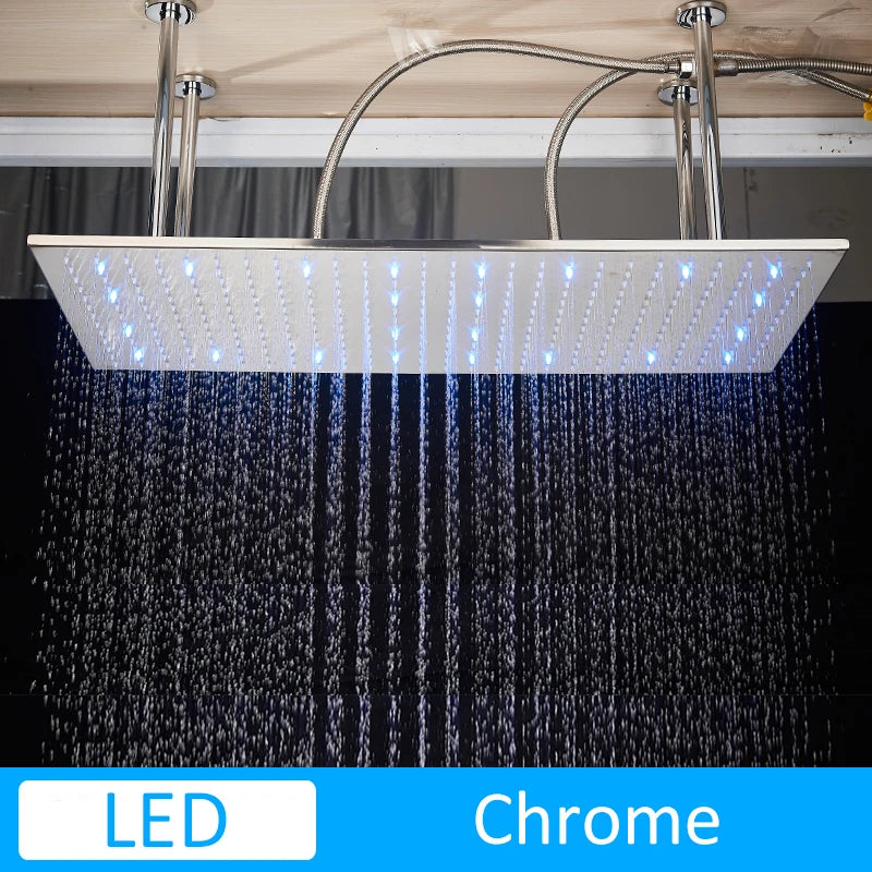 Luxury 80cm Rain Shower Head Chrome Big Top