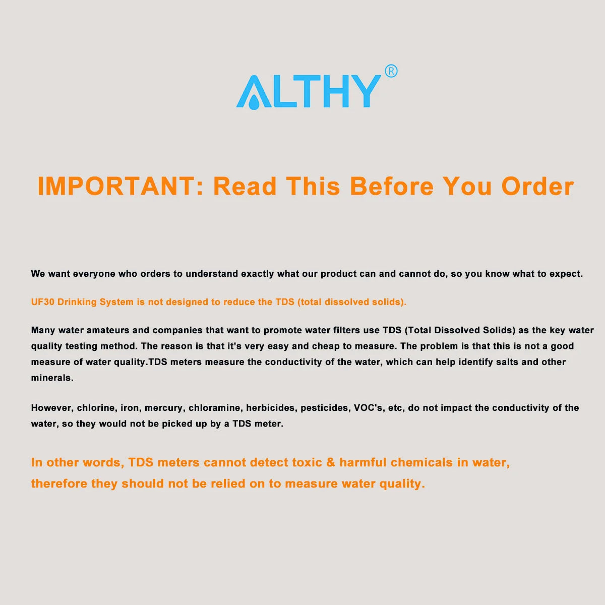 Althy Under Sink Ultrafiltration Water Filter Purifier System