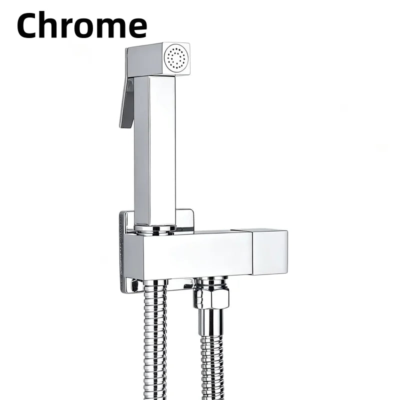 Brushed Rose Gold Brass Handheld Bidet High Voltage