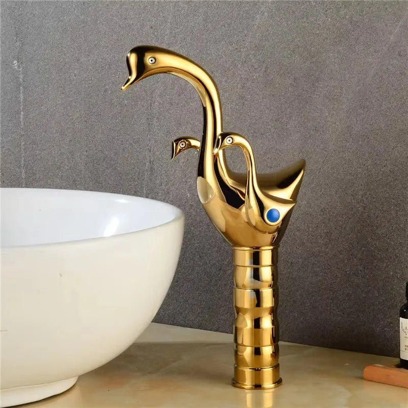 Basin Faucet Gold/Rose Gold Bathroom Sink Faucet Double