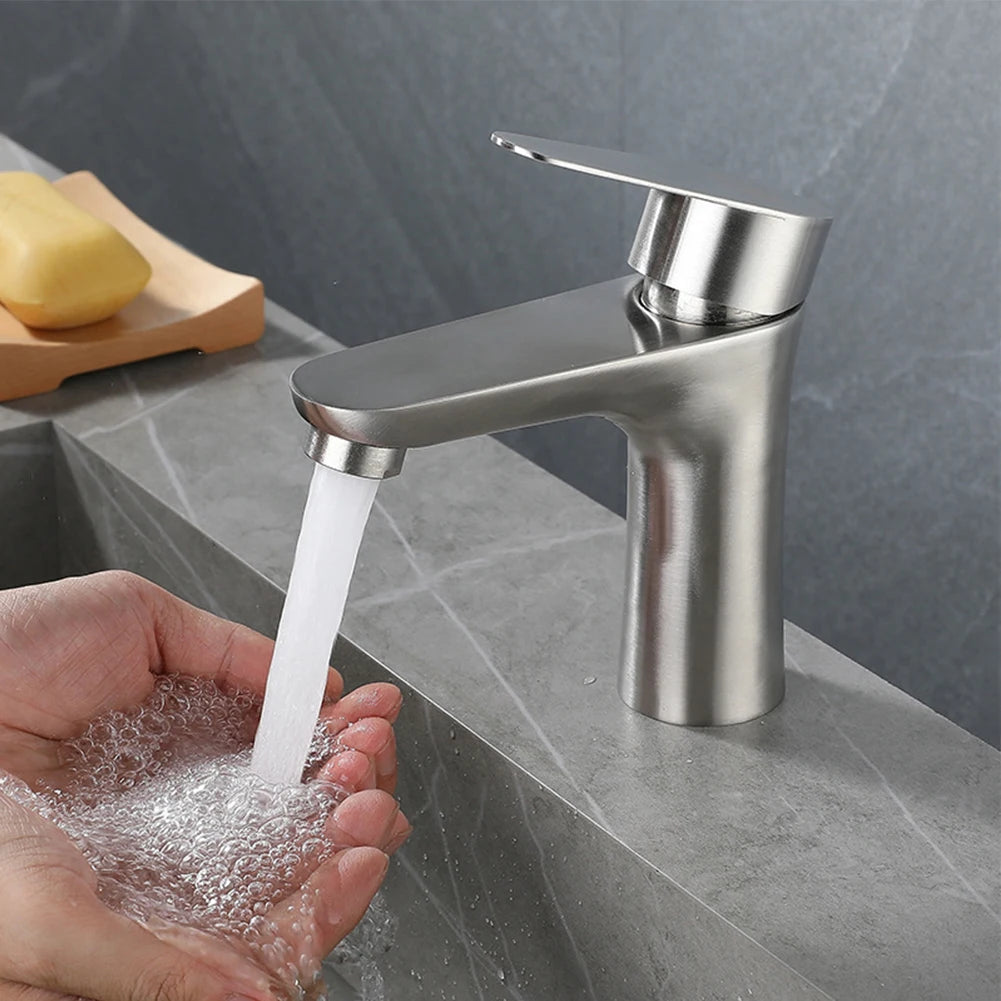 Bathroom Basin Faucet Stainless Steel Cold Water Tap