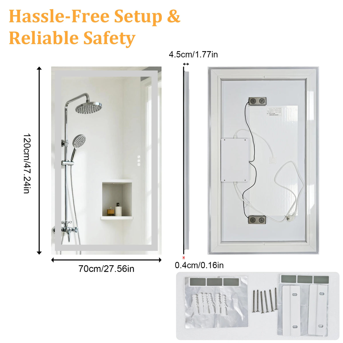 Led Bathroom Mirror Tempered Glass Mirror Bluetooth Colors