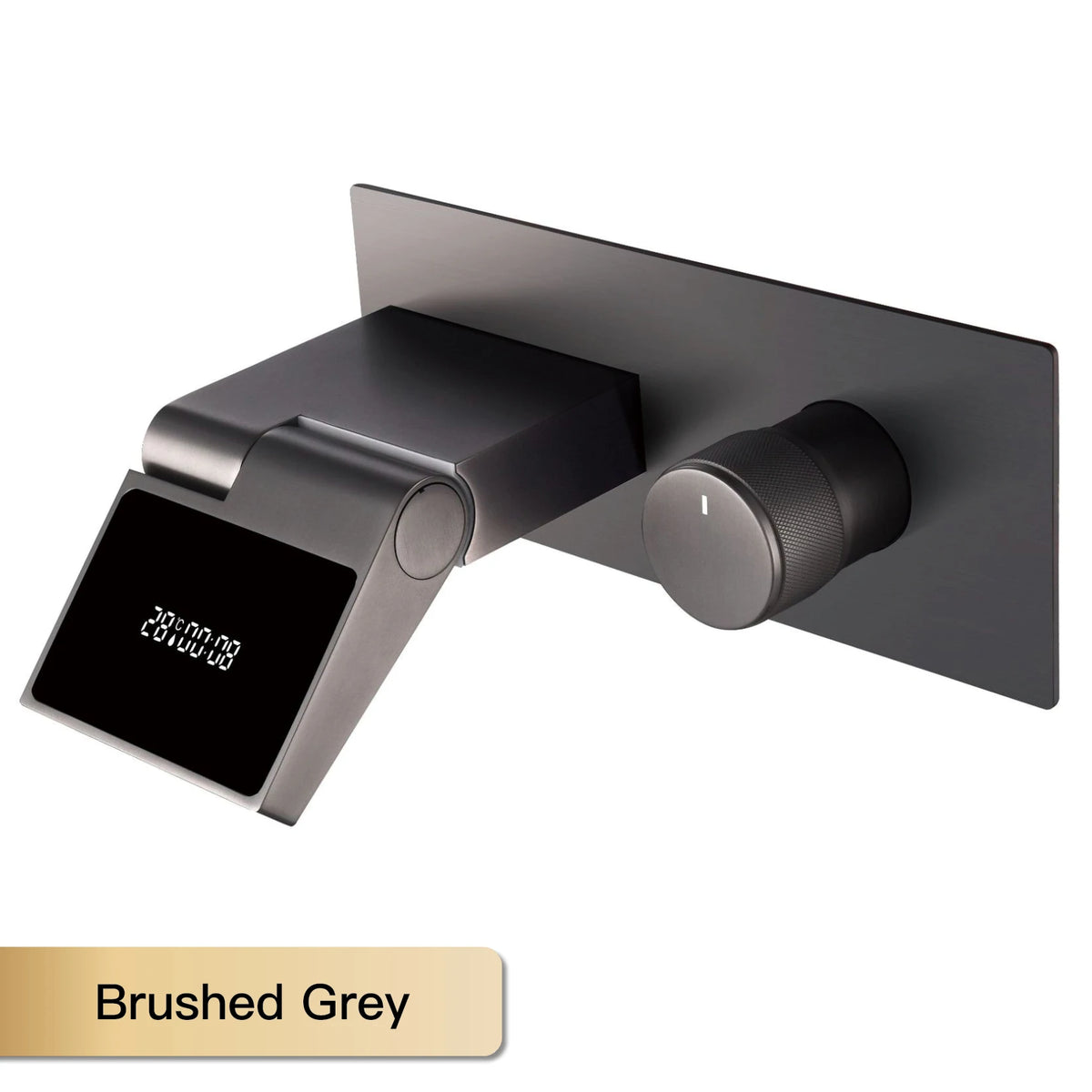 Intelligent Black Brass Bathroom Faucet Led Digital Display