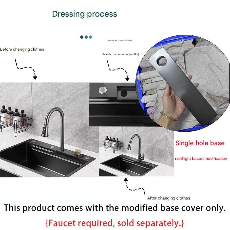 Popular Waterfall Faucet 304 Stainless Steel Cold Rainfall