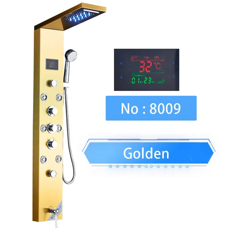 Led Shower Panel Digital Display Shower Faucet System