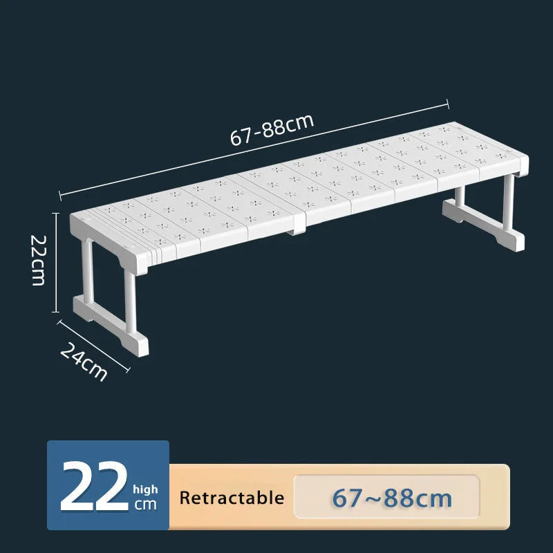Wardrobe No-Punch Multi-Layer Retractable Adjustable Shelves