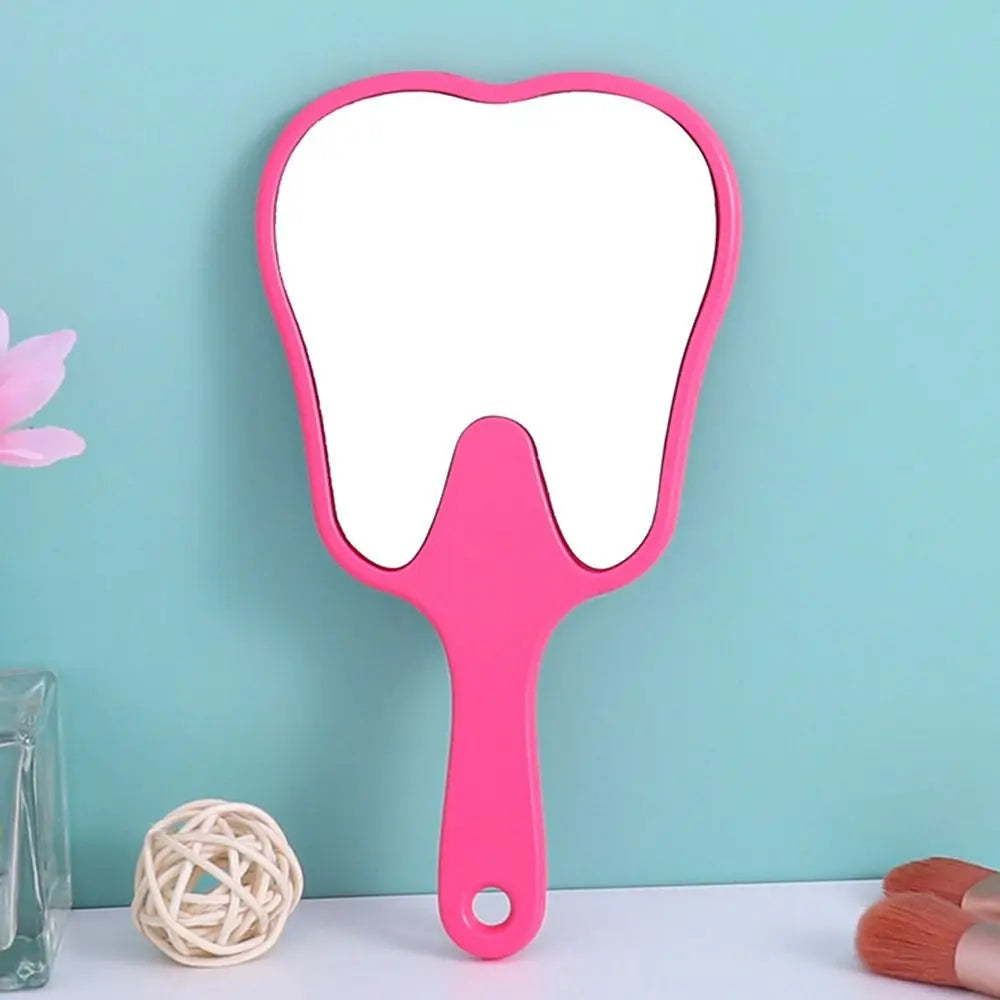 Pvc Hand Mirror Handle Cute Tooth Shape Mirrors