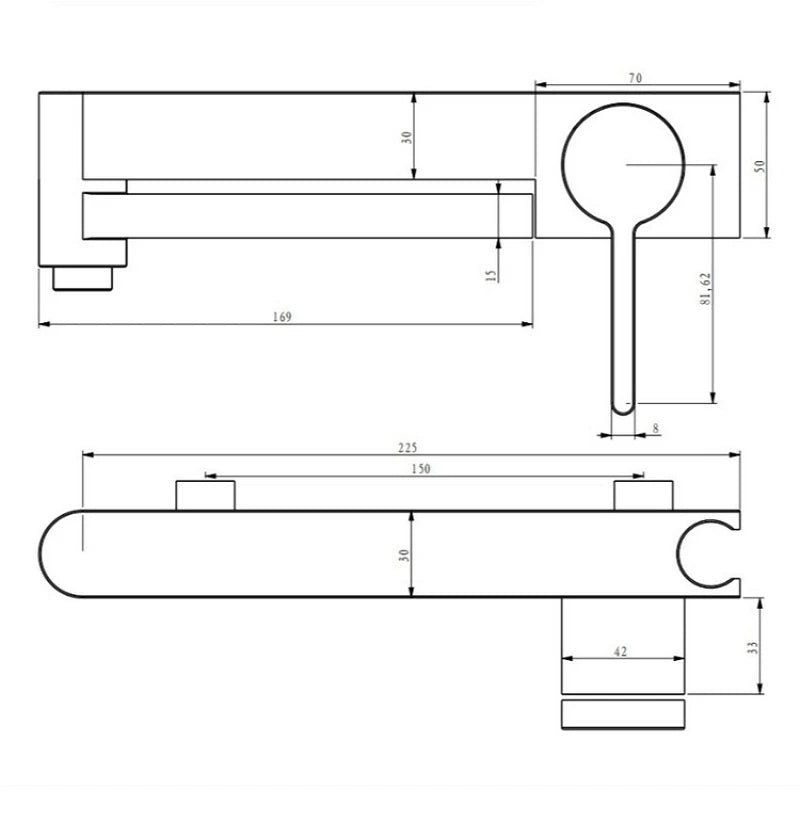 Bathtub Faucet Swing Spout Bathroom Waterfall Faucet 90