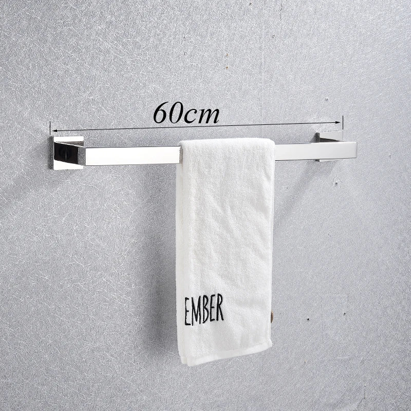 Chrome Stainless Steel Bathroom Hardware Bathrobe Shelf 40cm