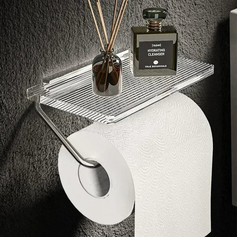 Luxury Gold Toilet Paper Holder Shelf No Punching