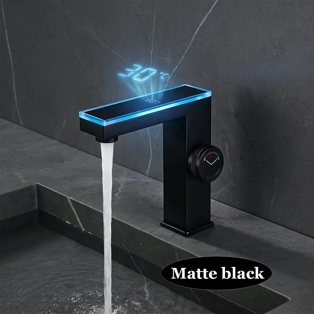 Modern Bathroom Faucet Led Temperature Display Smart Bathroom