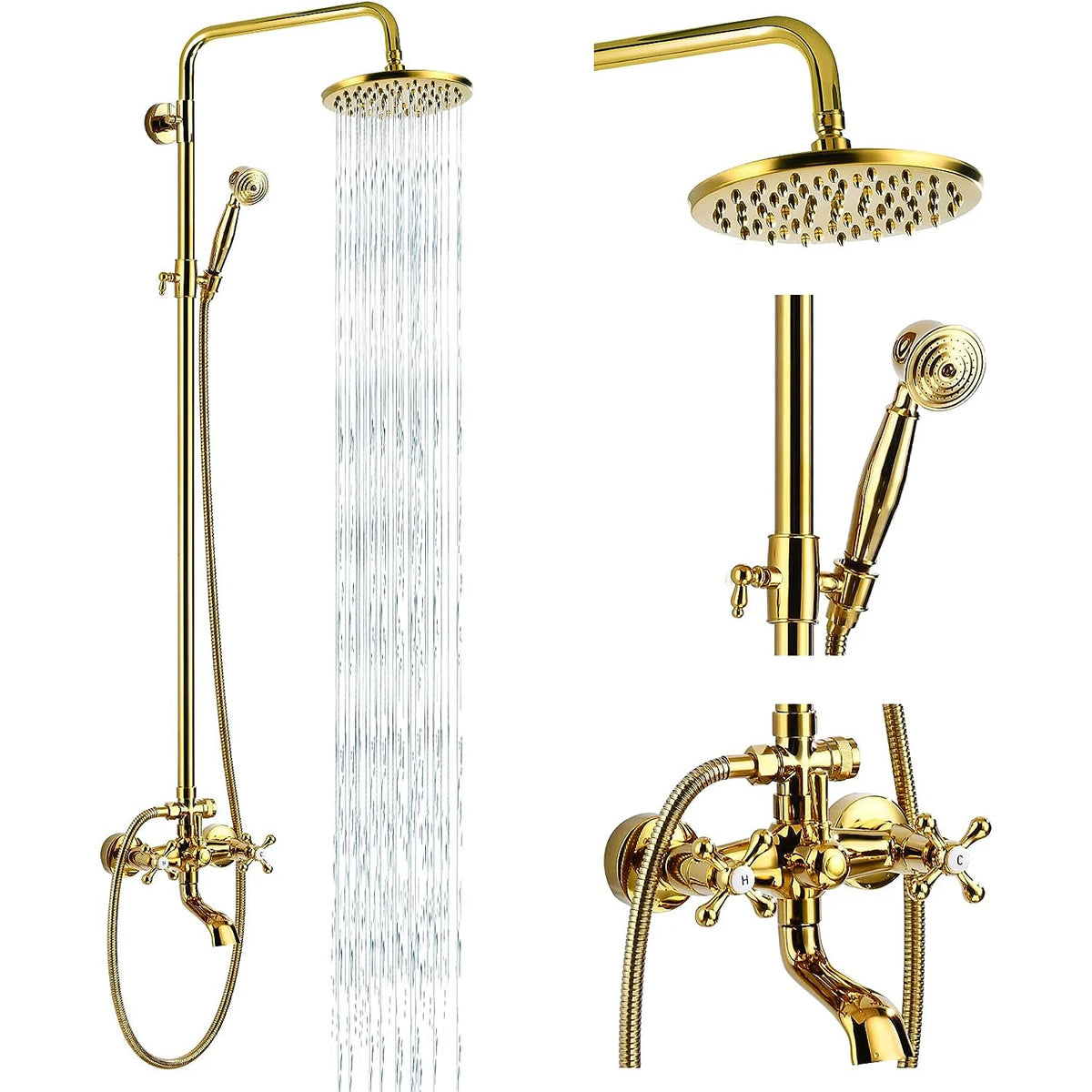 Kemaidi Gold Shower Faucet In Wall Stainless Steel