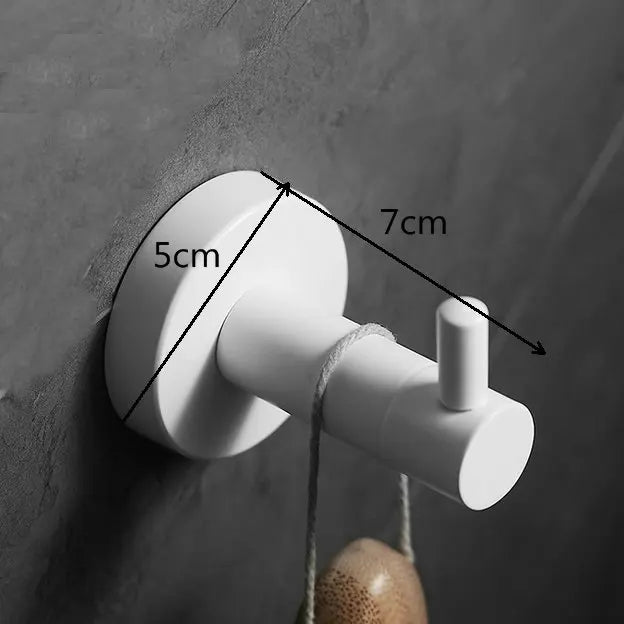 White Painted Stainless Steel Robe Hooks Wall Hang