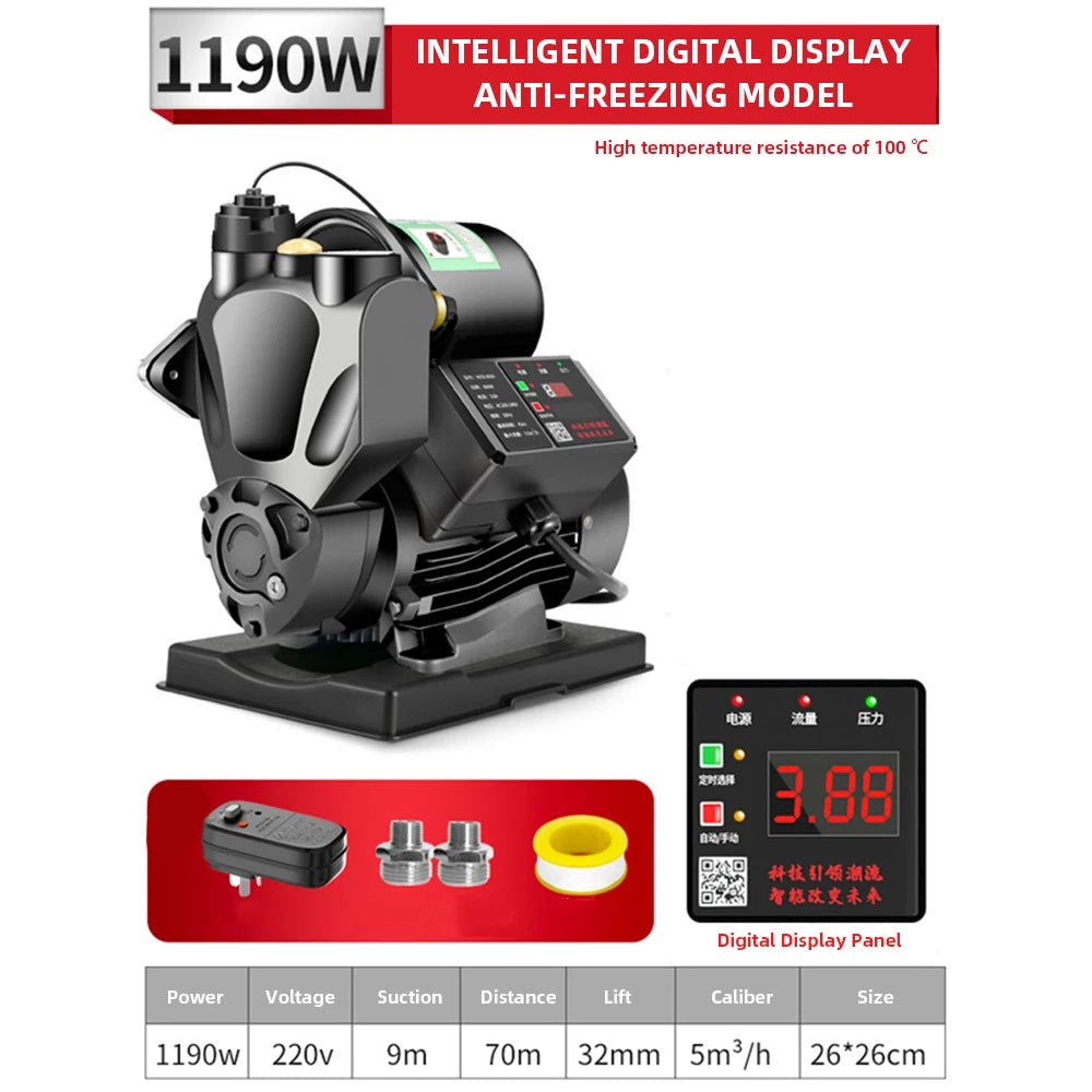 220v Digital Display Booster Pump Automatic Tap Water