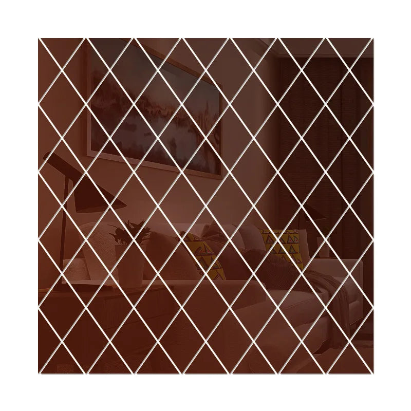 3d Mirror Stickers Diy Acrylic Triangles Self-Adhesive Diamonds