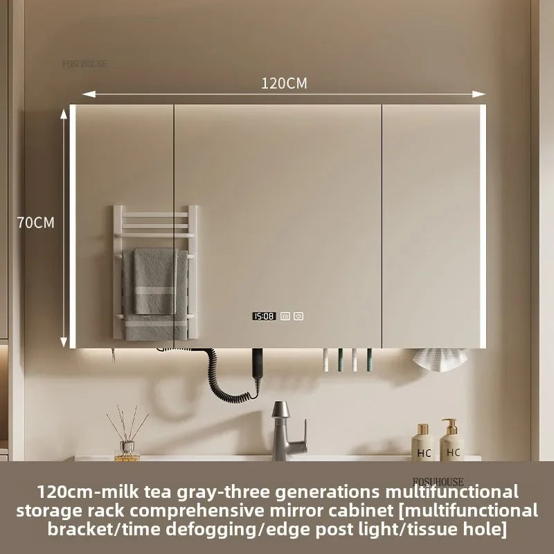 Smart Bathroom Mirror Storage Cabinet Light Bathroom Mirror