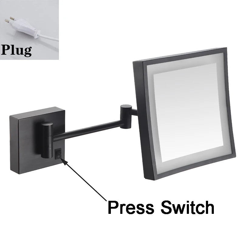 Square Touch Bathroom Mirror Wall Mounted Lighted Bathroom