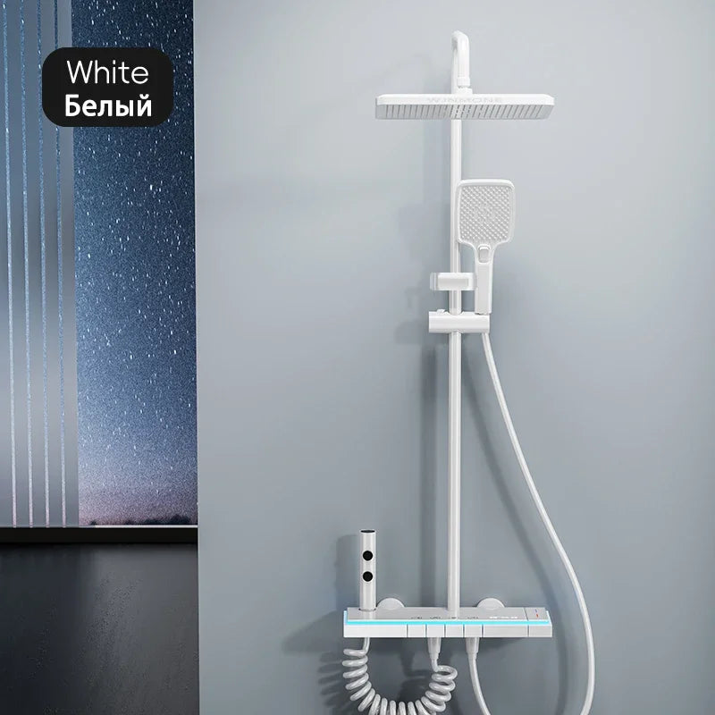 Modern Bathrooms Shower System Glass Panel Bathtub Rain