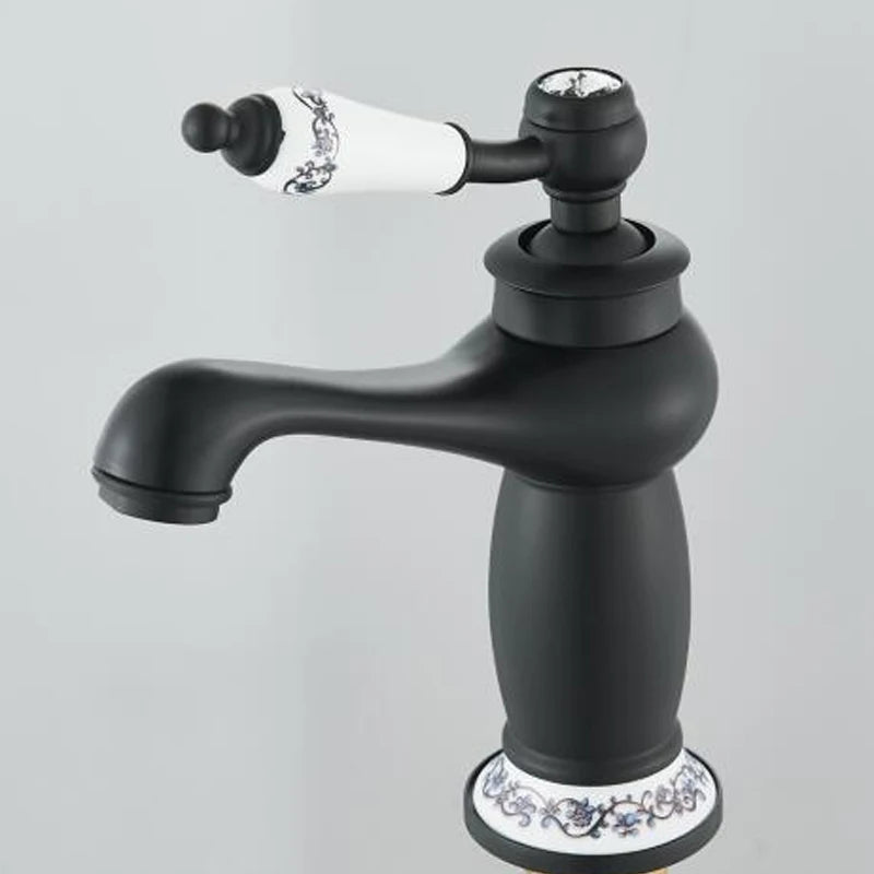 Luxurious Antique Bathroom Basin Faucet Brass Deck Mounted