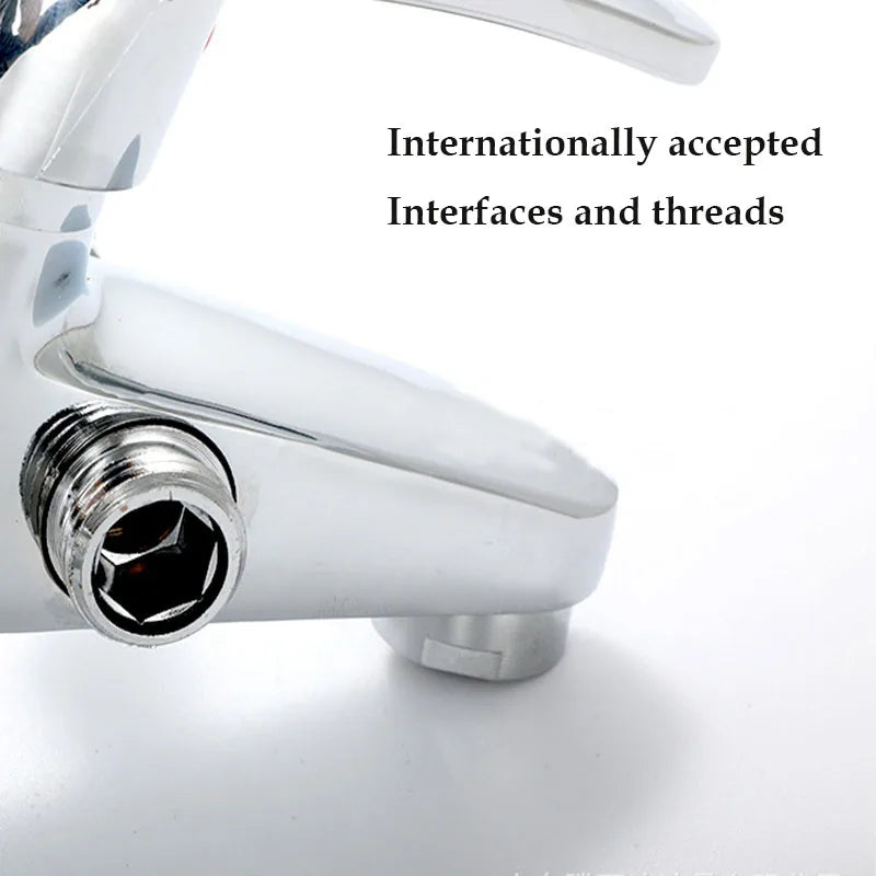 Two-Hole Bathroom Sink Faucet Zinc Alloy Dual Handle