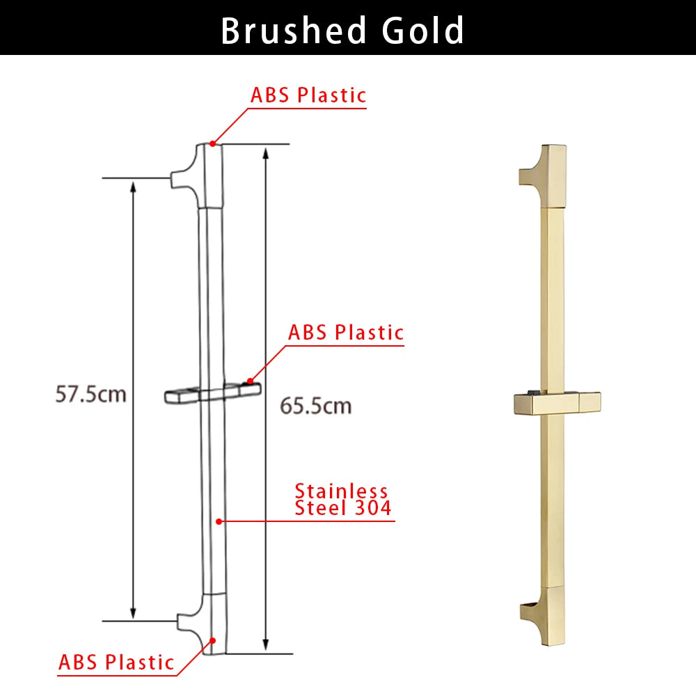 Wall Mounted Adjustable Slide Shower Bar Bathroom Shower