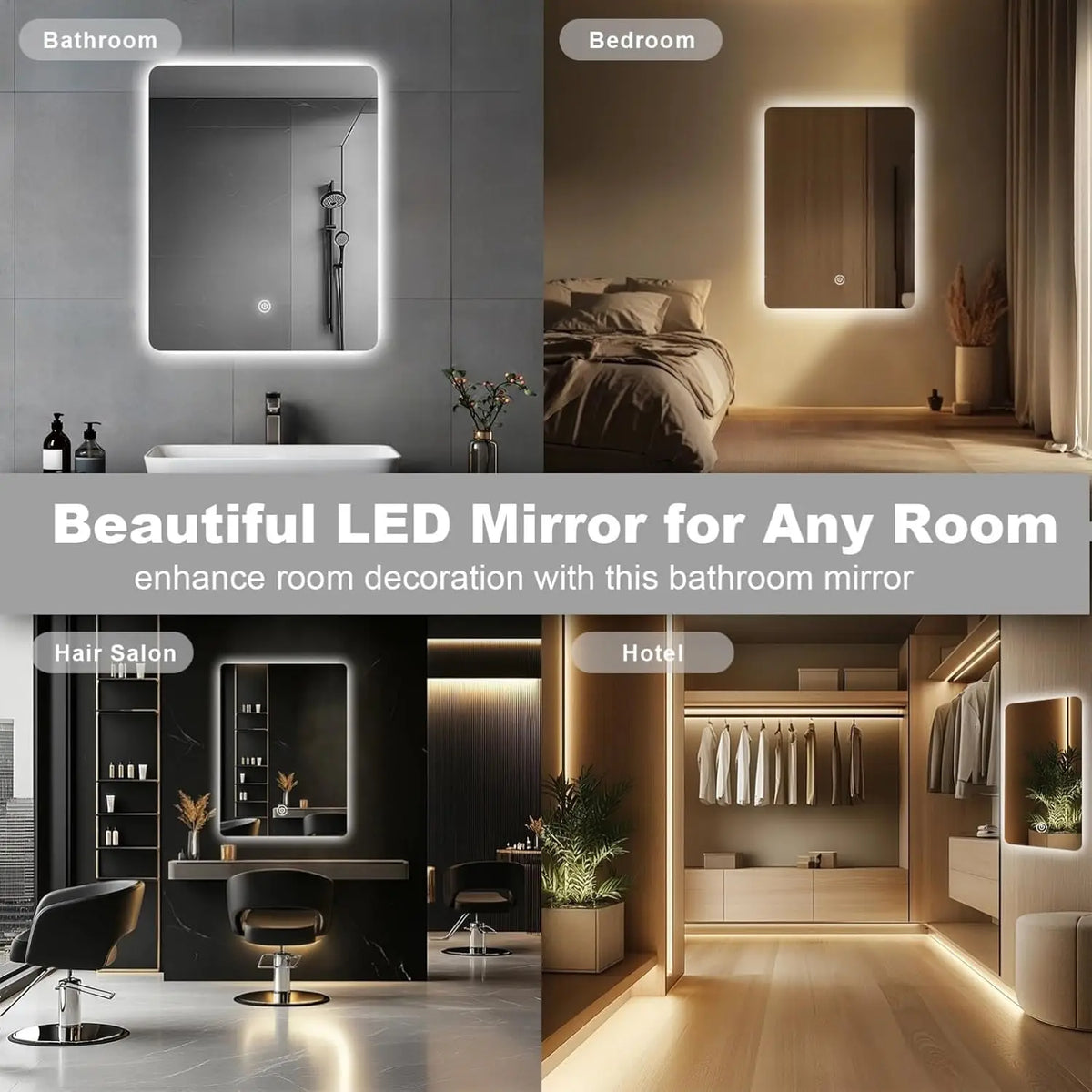 45x60cm Bathroom Wall Mirror Bathroom Mirror Lighting Mirror