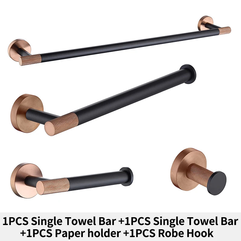 Rose Gold Bathroom Hardware Towel Bar Rack Shelf