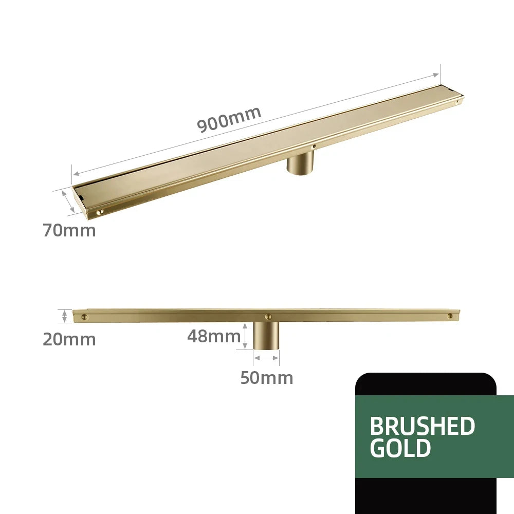 Bathroom Floor Drain Invisible Brushed Gold Shower Drain