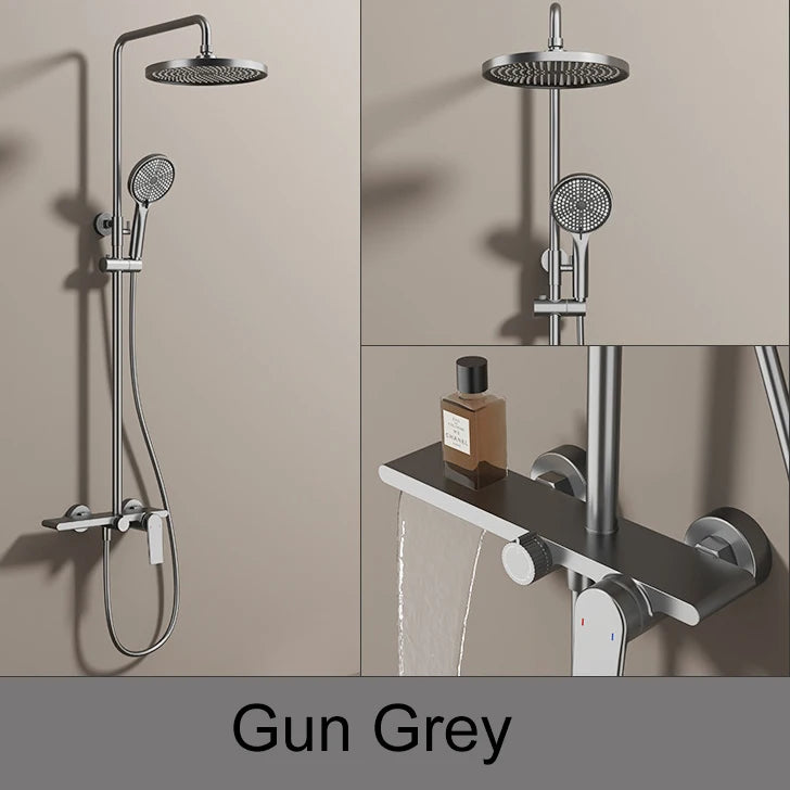 Rose Gold Bathroom Shower System 12 Inch Rain