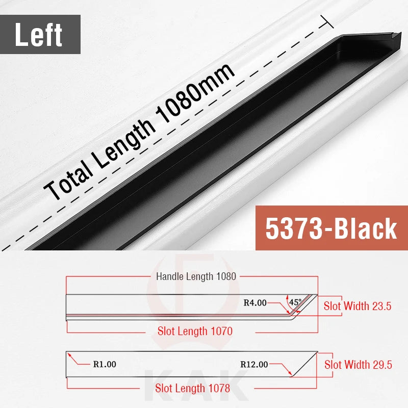 Kak Recessed Cabinet Handles Black Hidden Sliding Door