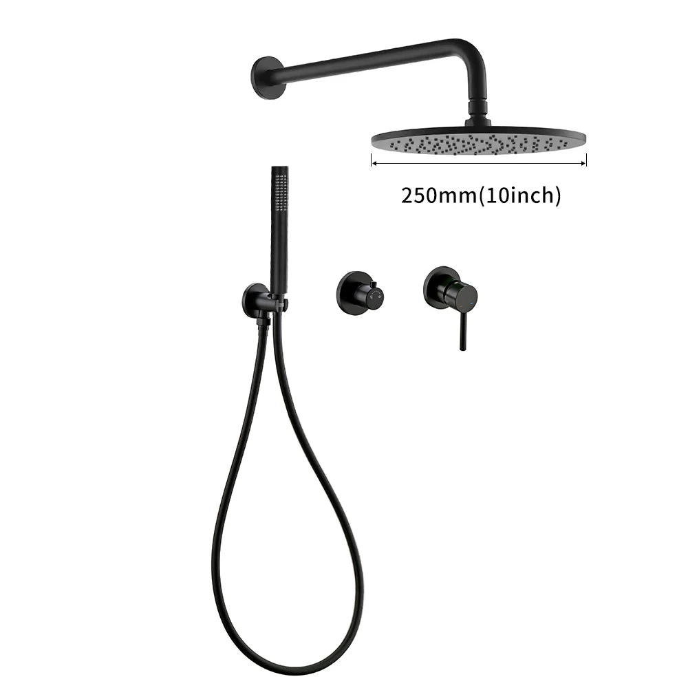 Bathroom Shower System Rainfall Shower Faucet Black Mixer