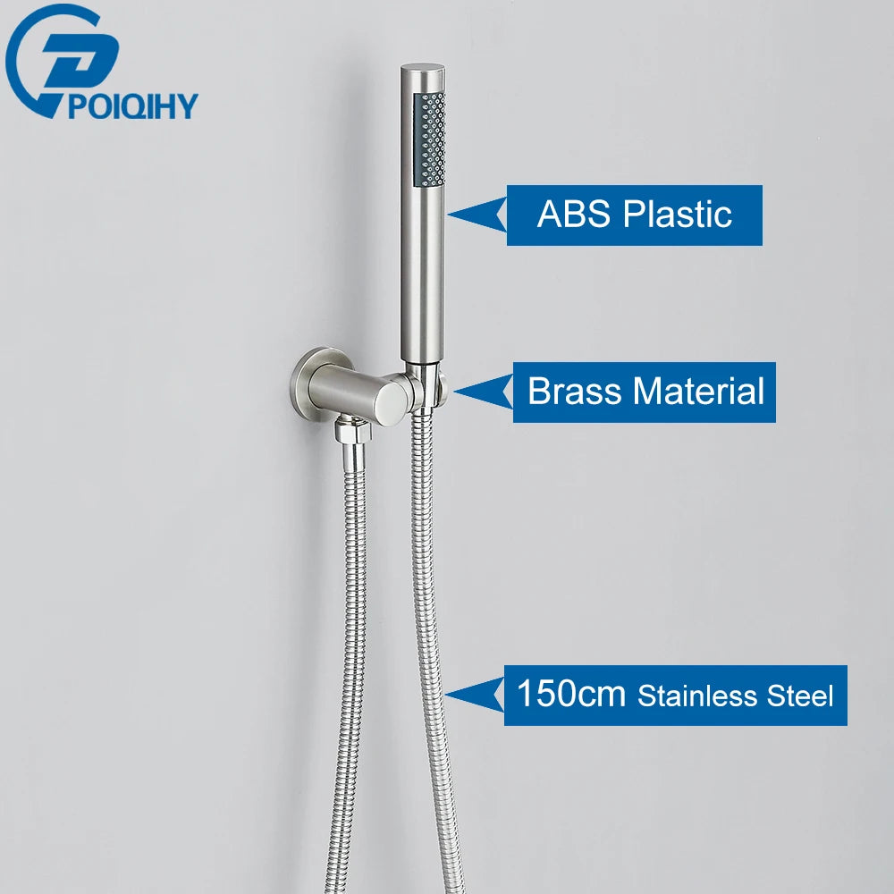 Poiqihy Golden Handshower Head 150cm Stainless Steel Shower