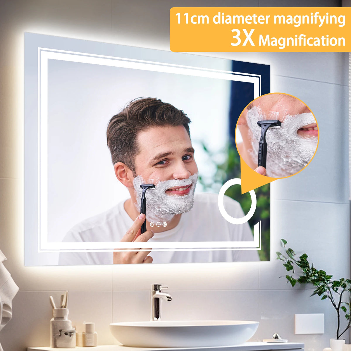 Wisfor Led Lighted Smart Bathroom Mirror 3x Lighted