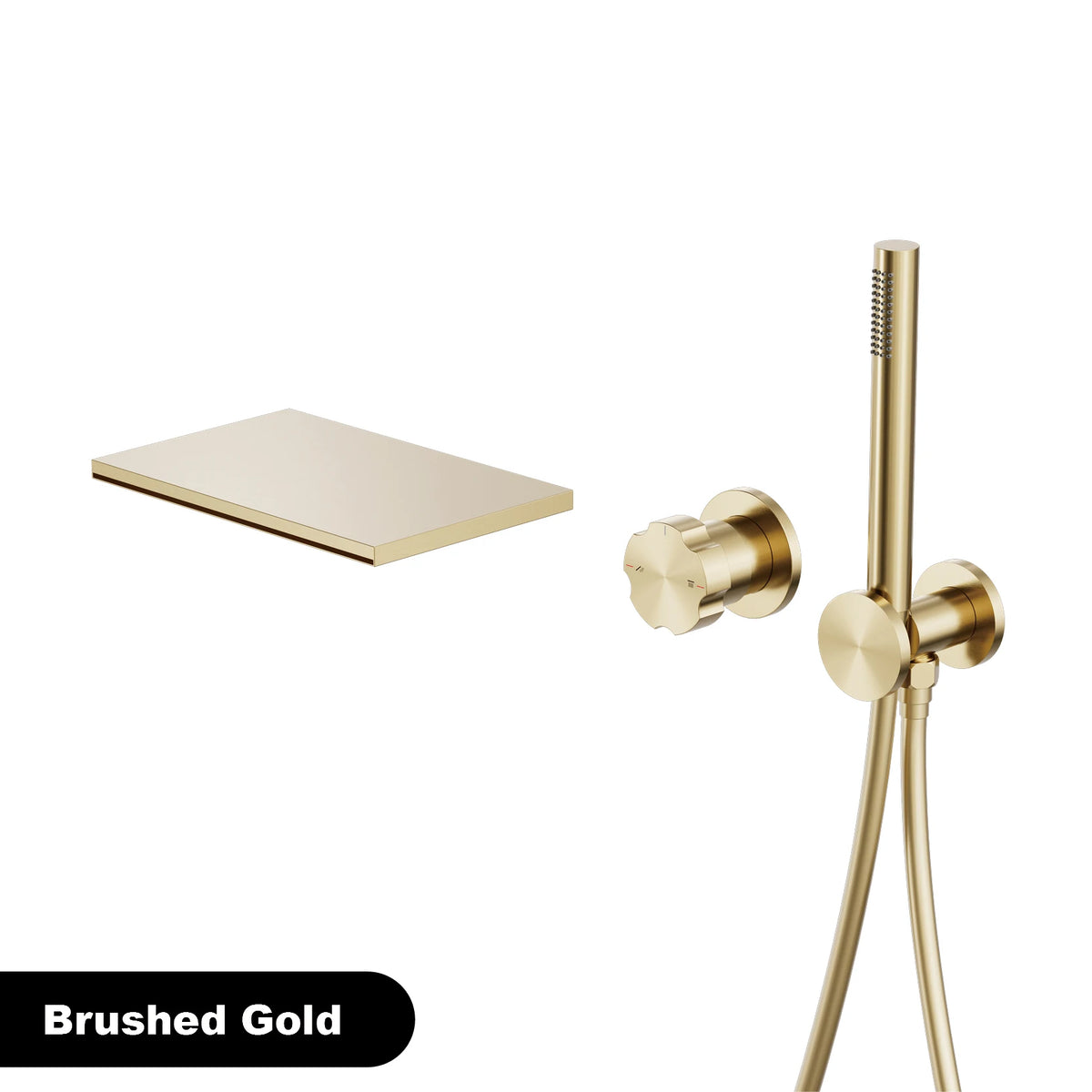 Minimalist Design Gun Grey Brass Wall-Mounted Concealed Bathtub