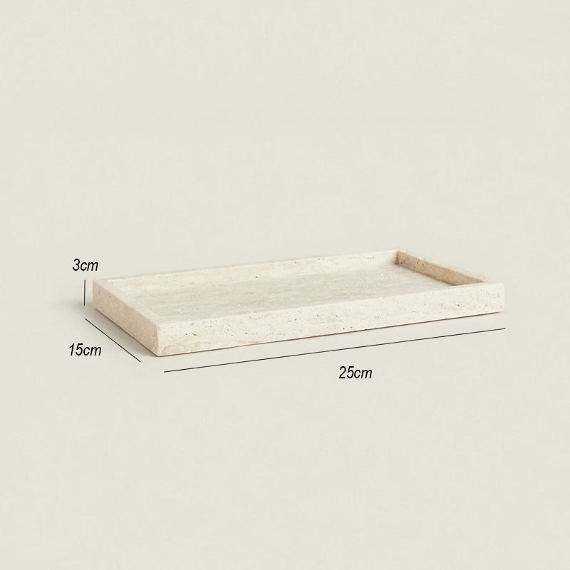 Travertine Stone Bathroom Vanity Tray Cosmetic Perfume Natural