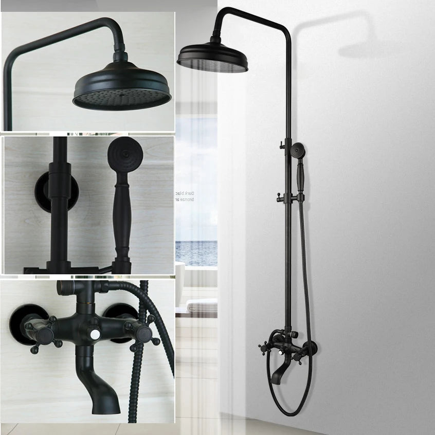 Kemaidi Bathroom Black Shower Wall Mounted Rainfall Shower
