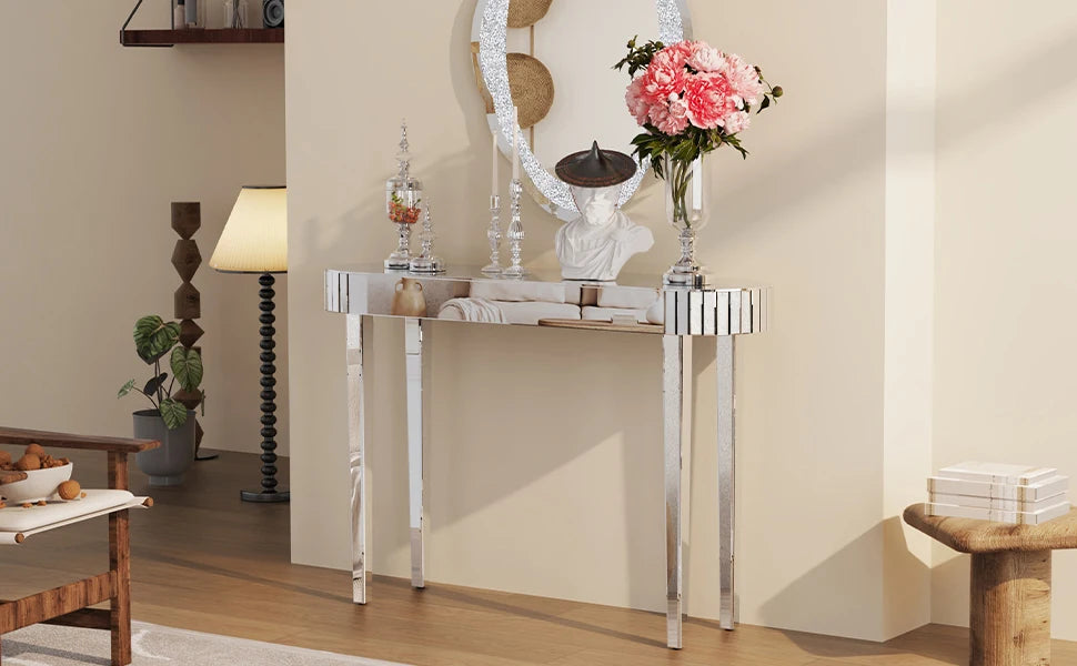 Mirrored Console Table Mirrored Makeup Vanity Table Desk