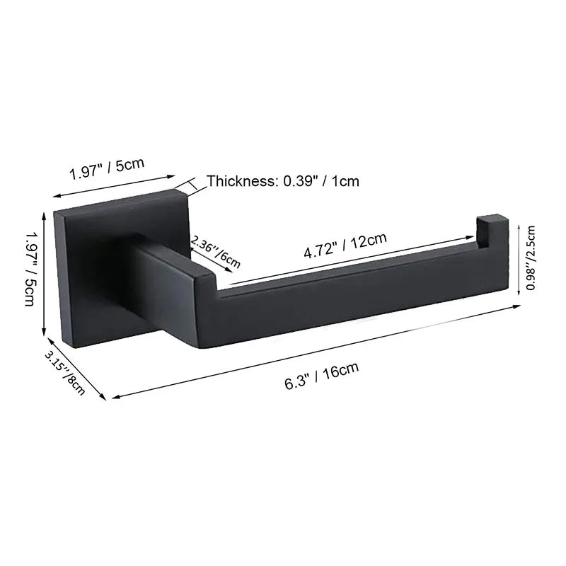 304 Stainless Steel Bathroom Matte Black Toilet Paper