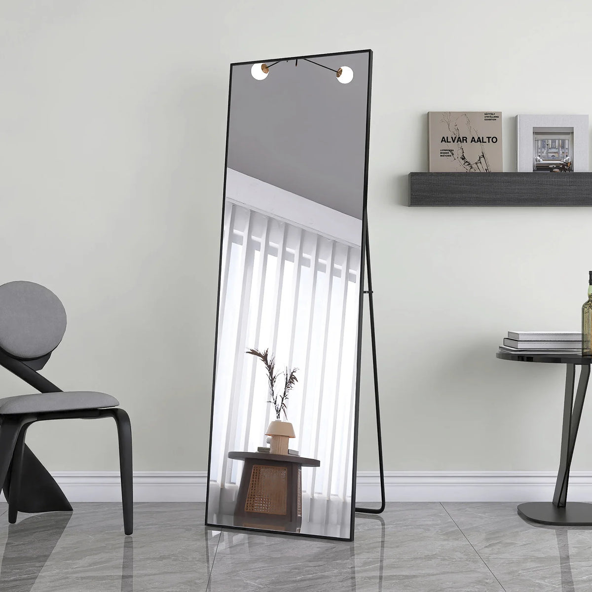 Full Length Mirror Standing Mirror Black Frame Large